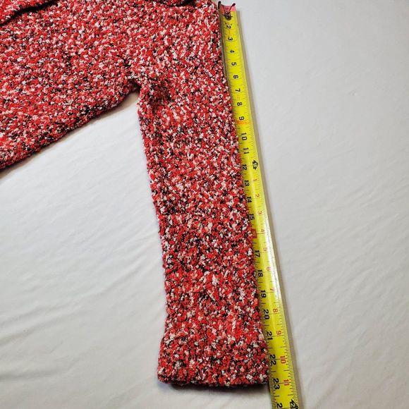 EVAN PICONE Mouline Sweater Knit Cardigan Chunky Collar Red Button Up Womens MED - Picture 7 of 12